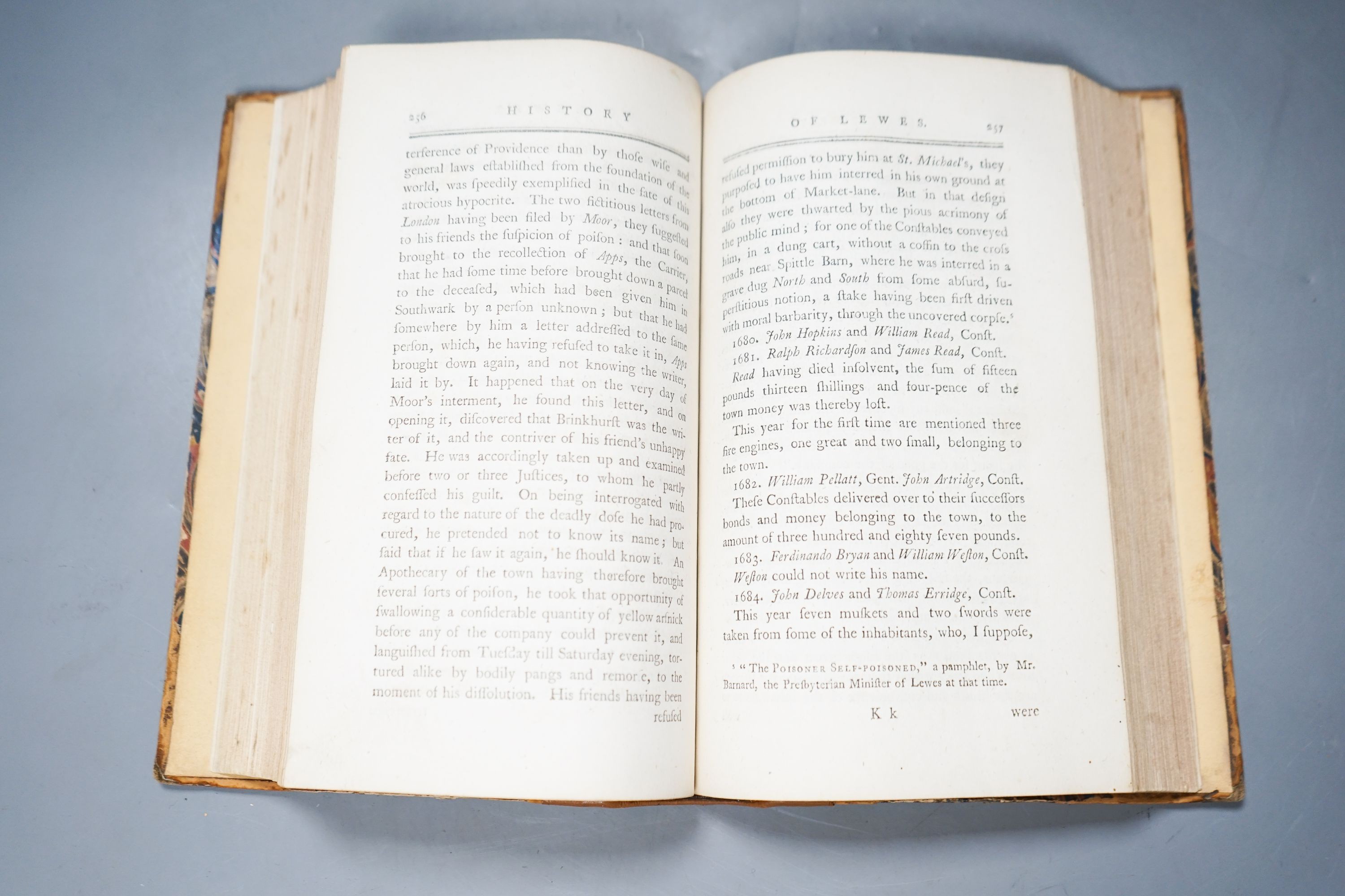 LEE, William. Ancient and Modern History of Lewes and Brighthelmston. Lewes: printed for W. Lee, the editor and proprietor, and may be had of Messrs. Rivington, London 1795